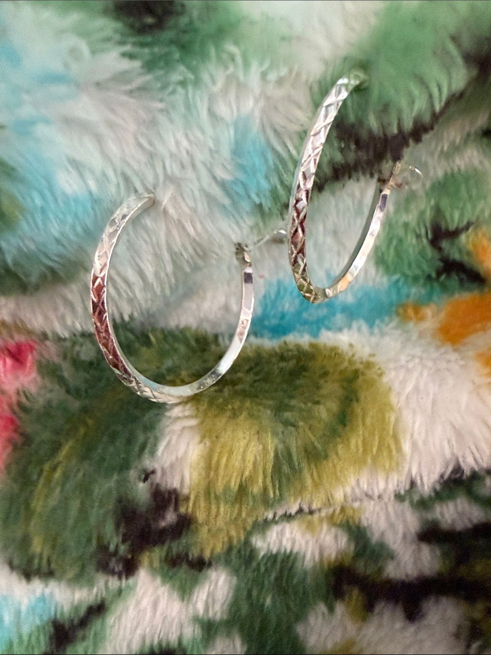 Belk Silverworks diamond cut Sterling-Style Hoop Earrings